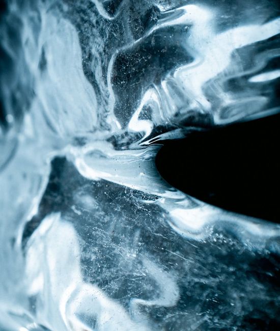 Abstract ice lines reflecting focus